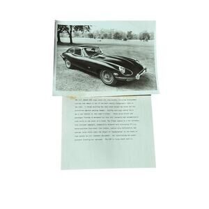 1971 Jaguar XKE E-Type Coupe Press Photo with Original Factory Typed Release VTG